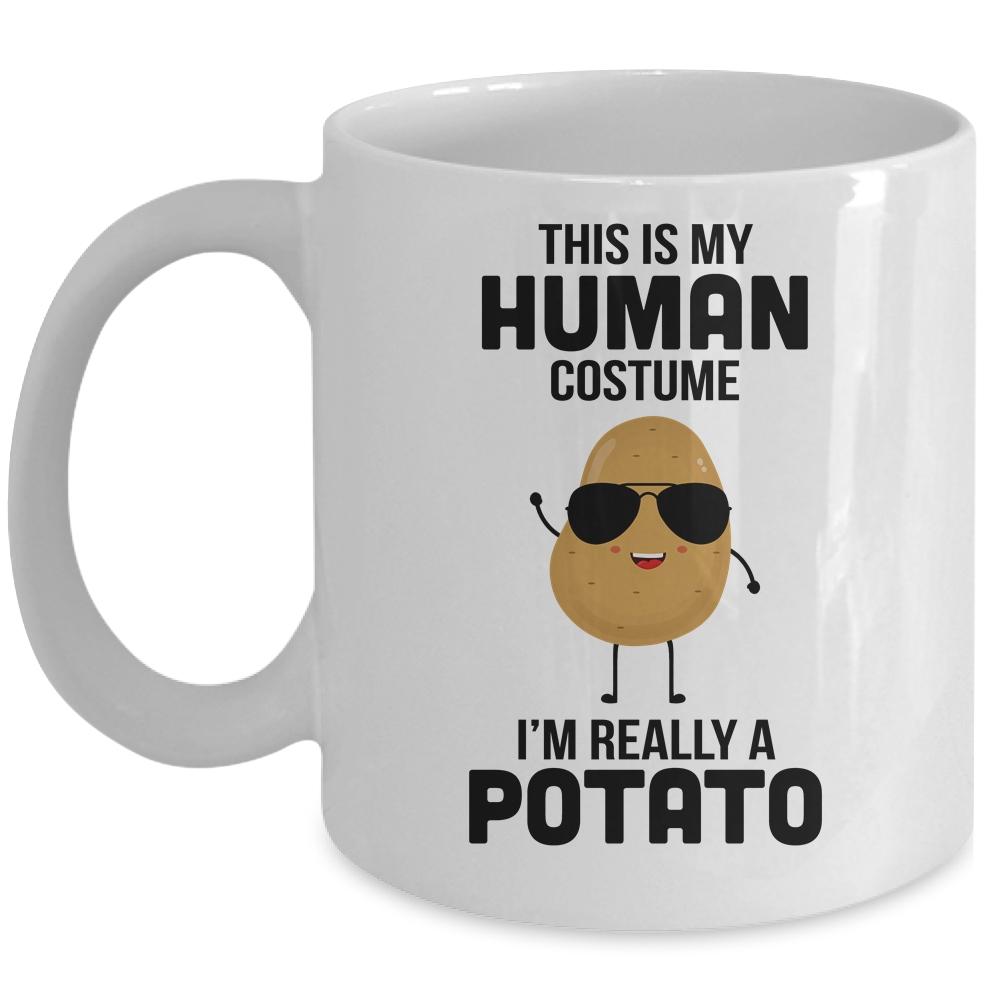 This Is My Human Costume Im Really A Potato Halloween Mug