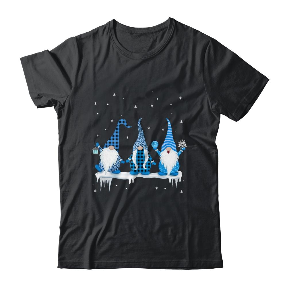 Three Christmas Gnomes Funny Humor Santa Blue Christmas