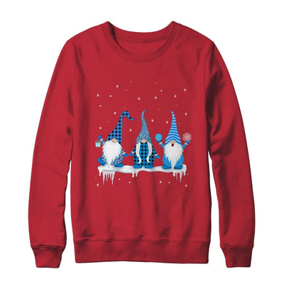 Three Christmas Gnomes Funny Humor Santa Blue Christmas-T-Shirt & Sweatshirt-Crewneck Sweatshirt-Red