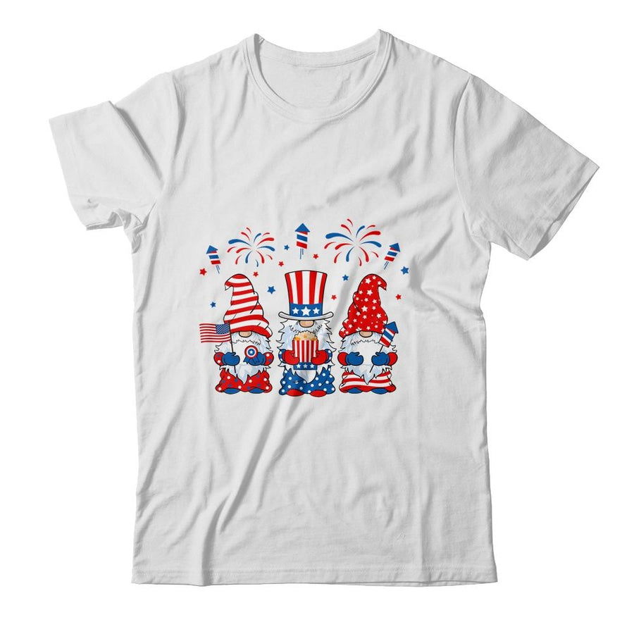 Three Gnomes Celebrating Independence Day 4th Of July-T-Shirt & Tank Top-Classic T-Shirt-White