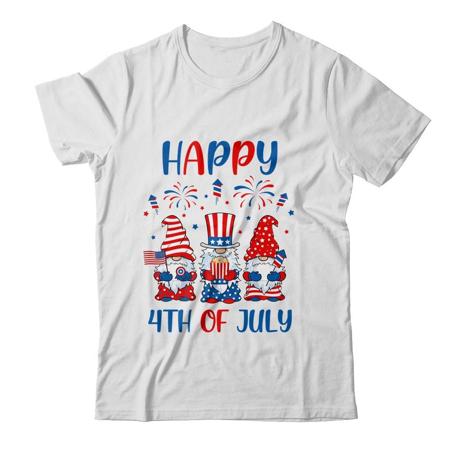 Three Gnomes Celebrating Independence Day USA 4th Of July-T-Shirt & Tank Top-Classic T-Shirt-White