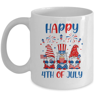 Three Gnomes Celebrating Independence Day USA 4th Of July Mug-Coffee Mug-Mug-White