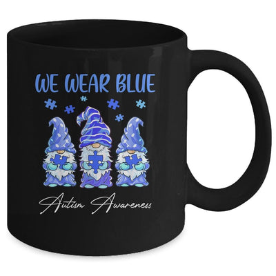 Three Gnomes Holding Blue Puzzle Autism Awareness Mug-Coffee Mug-