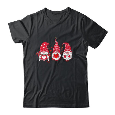 Three Gnomes Holding Hearts Valentines Day Gift For Her-T-Shirt & Hoodie-Classic T-Shirt-Black