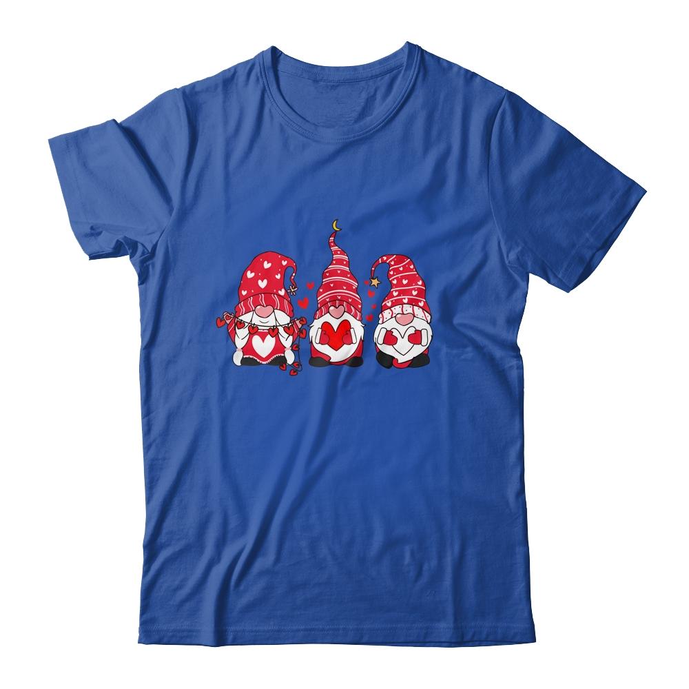 Three Gnomes Holding Hearts Valentines Day Gift For Her-T-Shirt & Hoodie-Classic T-Shirt-Royal