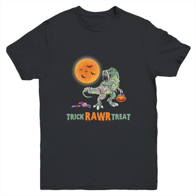 Trick Rawr Treat Halloween Dinosaur T Rex For Boy Youth-Youth Shirt-Youth T-Shirt-Black