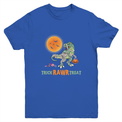Trick Rawr Treat Halloween Dinosaur T Rex For Boy Youth-Youth Shirt-Youth T-Shirt-Royal