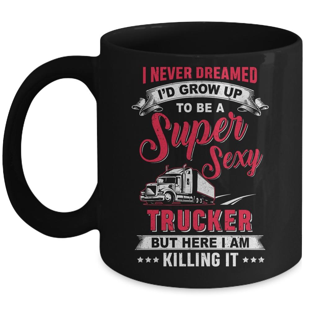 Truck Driver Gift Semi Big Rig Trucking Trailer Funny Driver Mug-Coffee Mug-Mug-Black