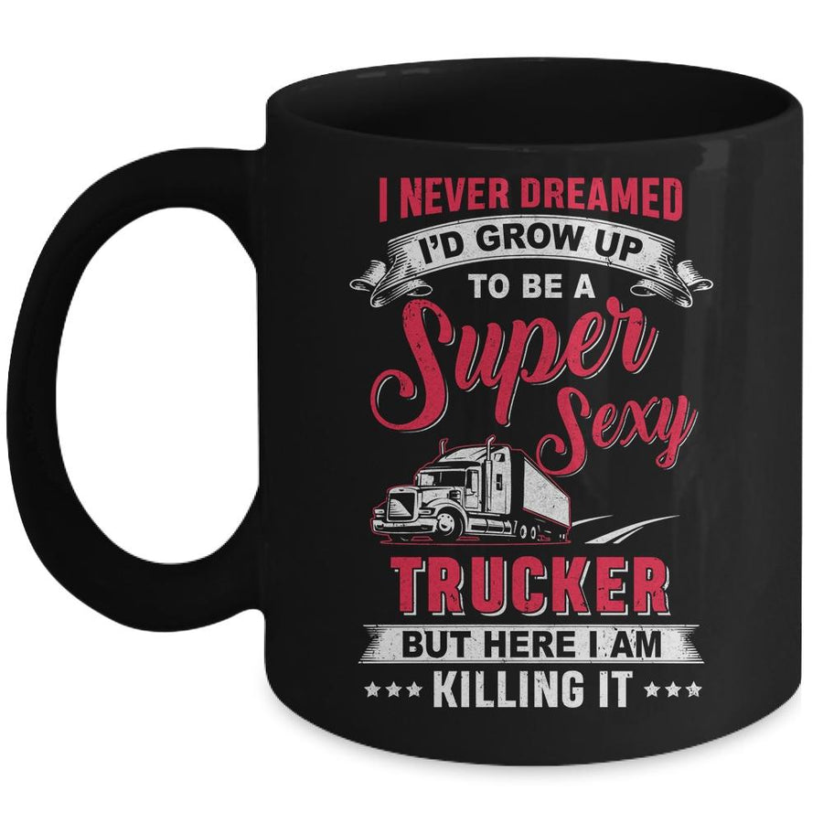 Truck Driver Gift Semi Big Rig Trucking Trailer Funny Driver Mug-Coffee Mug-Mug-Black