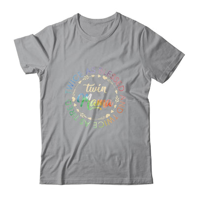 Twin Mama Twice As Blessed And Twice As Tired Funny Twin Mom-T-Shirt & Tank Top-Classic T-Shirt-Sport Grey