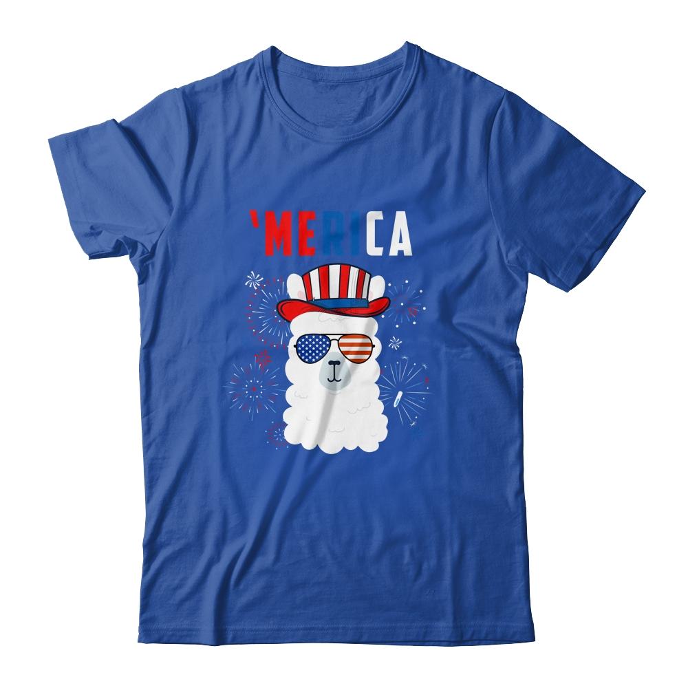 USA Patriotic American Llama July 4th Alpaca-T-Shirt & Tank Top-Classic T-Shirt-Royal