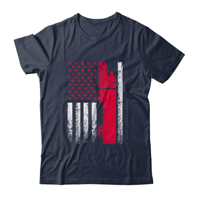 US American Flag Semi Truck Driver 18 Wheeler Trucker Gift-T-Shirt & Hoodie-Classic T-Shirt-Navy