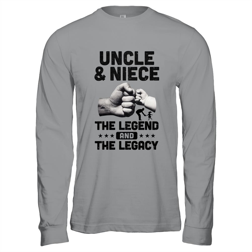 Uncle And Niece The Legend And The Legacy-T-Shirt & Hoodie-Long Sleeve T-Shirt-Sport Grey