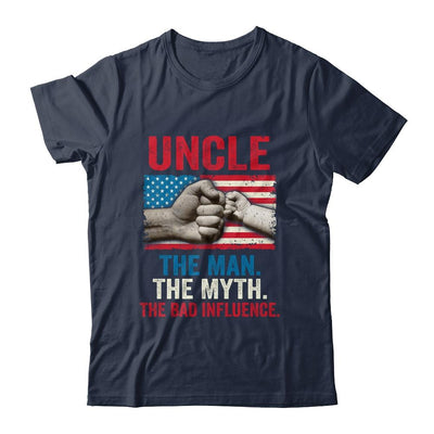 Uncle The Man The Myth The Bad Influence American Flag-T-Shirt & Hoodie-Classic T-Shirt-Navy