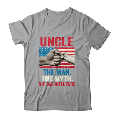 Uncle The Man The Myth The Bad Influence American Flag-T-Shirt & Hoodie-Classic T-Shirt-Sport Grey