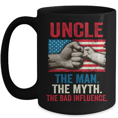 Uncle The Man The Myth The Bad Influence American Flag Mug-Coffee Mug-Mug-Black