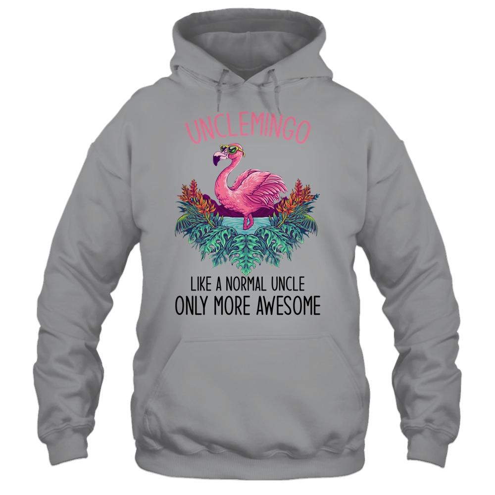 Unclemingo Like An Uncle Only Awesome Flamingo-T-Shirt & Hoodie-Pullover Hoodie-Sport Grey