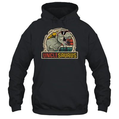 Unclesaurus T Rex Dinosaur Uncle Saurus Family Matching-T-Shirt & Hoodie-Pullover Hoodie-Black