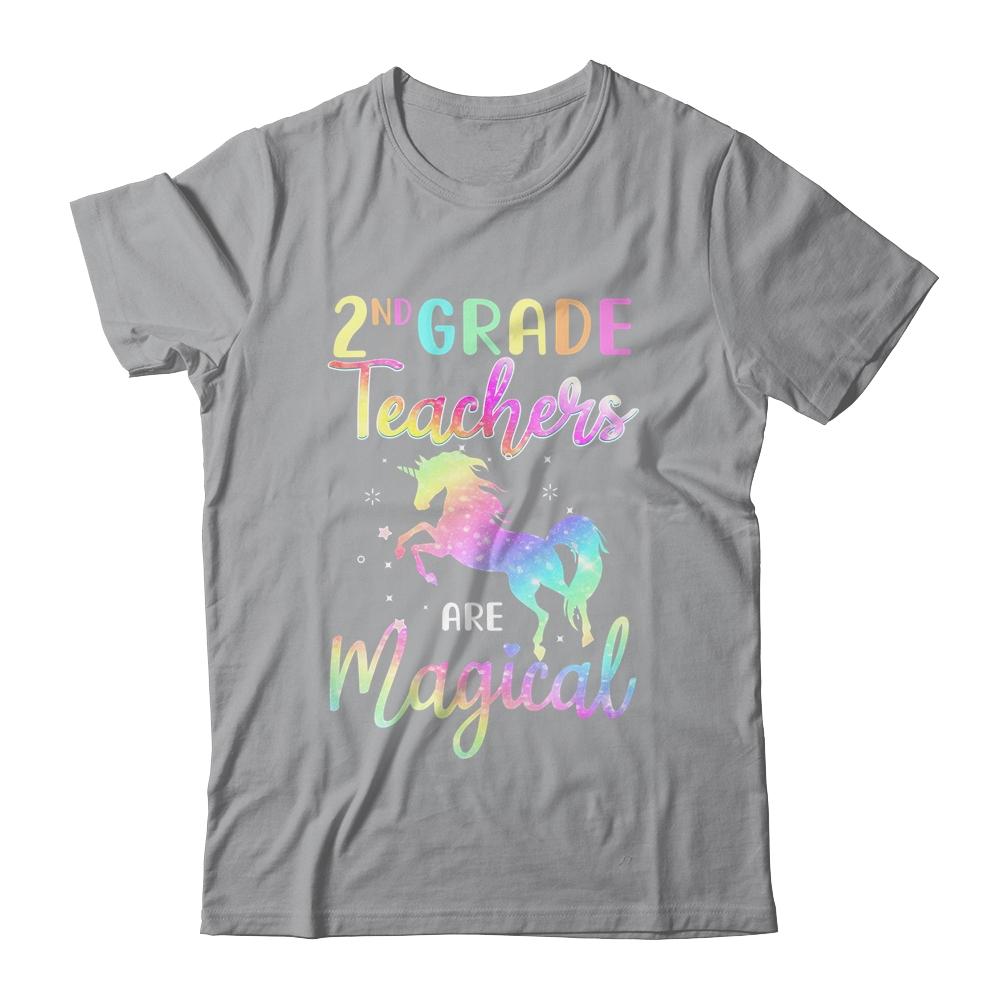 Unicorn Funny 2nd Grade Teachers Are Magical-T-Shirt & Hoodie-Classic T-Shirt-Sport Grey