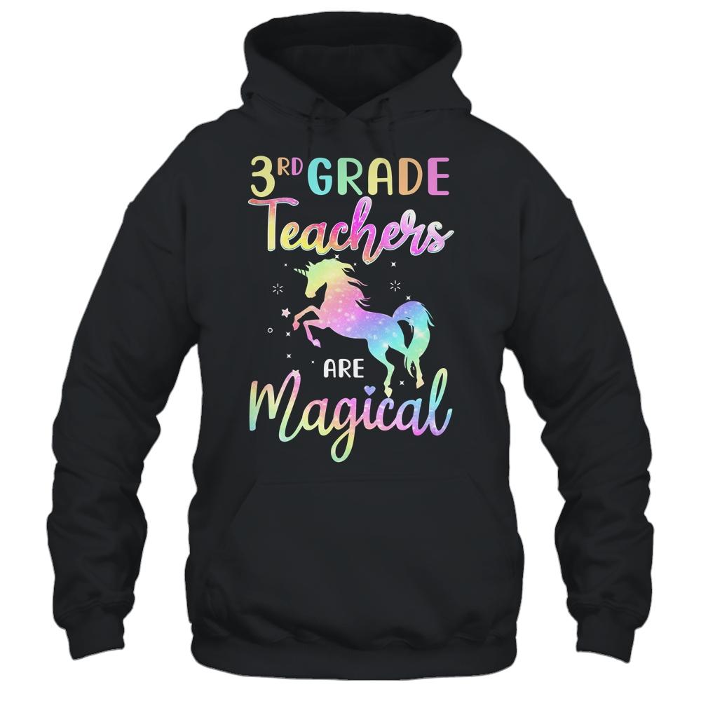 Unicorn Funny 3rd Grade Teachers Are Magical-T-Shirt & Hoodie-Pullover Hoodie-Black