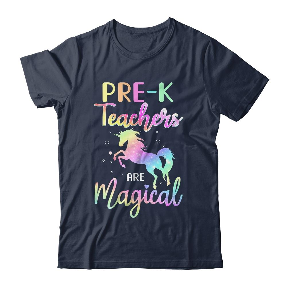 Unicorn Funny Pre K Teachers Are Magical-T-Shirt & Hoodie-Classic T-Shirt-Navy