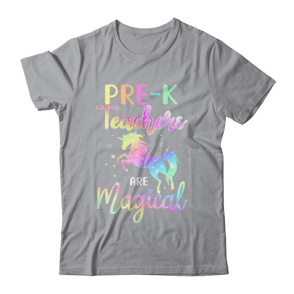 Unicorn Funny Pre K Teachers Are Magical-T-Shirt & Hoodie-Classic T-Shirt-Sport Grey