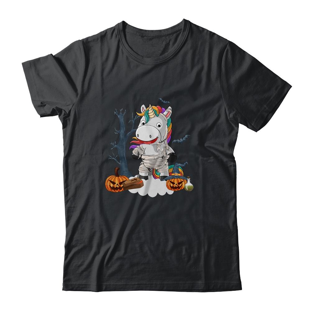 Unicorn Halloween For Girls Unicorn Lover Gift Mummie-T-Shirt & Hoodie-Classic T-Shirt-Black