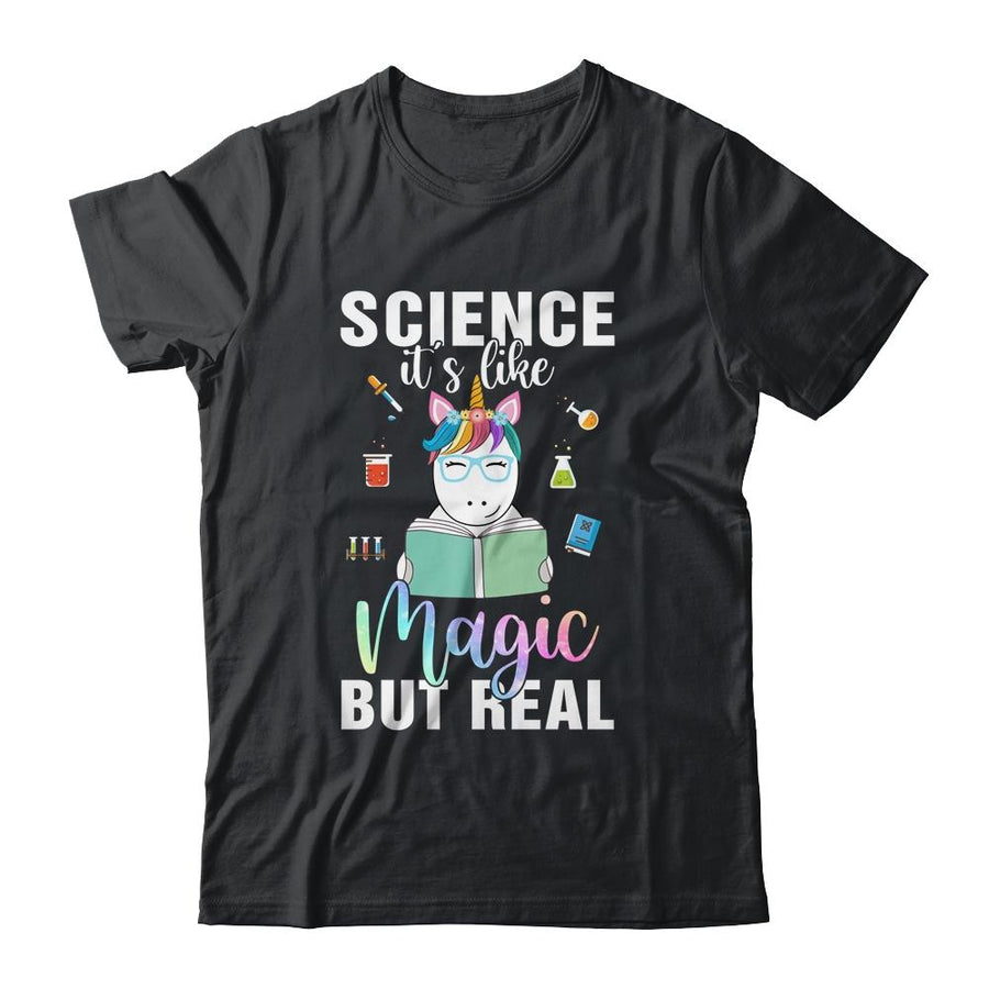 Unicorn Scientist Science Is Like Magic But Real-T-Shirt & Hoodie-Classic T-Shirt-Black