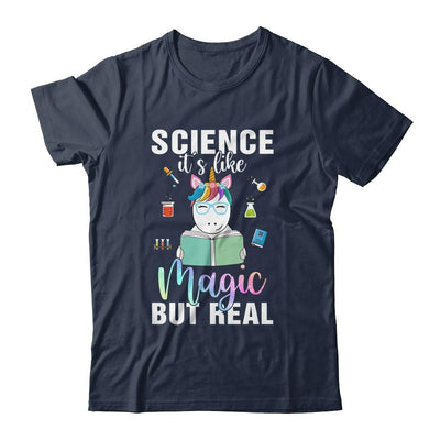 Unicorn Scientist Science Is Like Magic But Real-T-Shirt & Hoodie-Classic T-Shirt-Navy