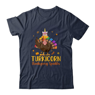 Unicorn Turkey Funny Thanksgiving Girls Gift-T-Shirt & Tank Top-Classic T-Shirt-Navy
