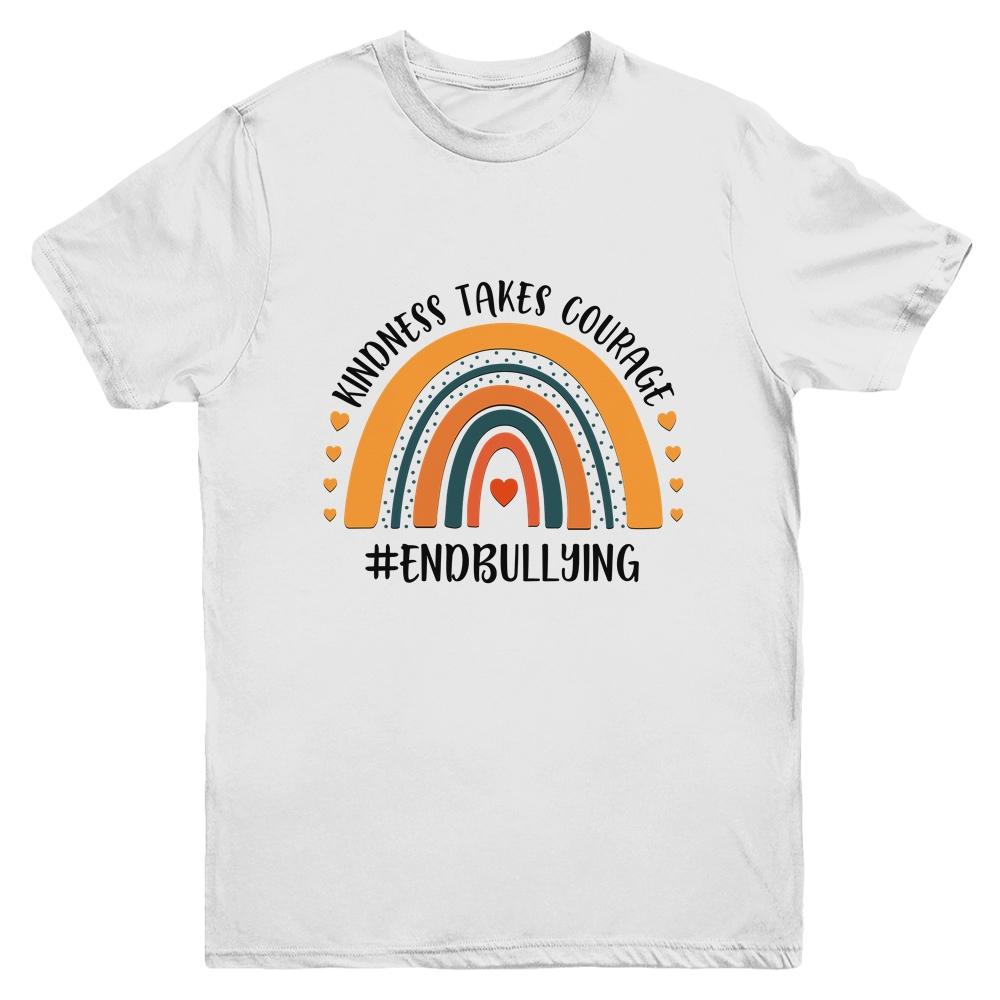 Unity Day Orange Tee Kindness Takes Courage End Bullying Youth-Youth Shirt-Youth T-Shirt-White
