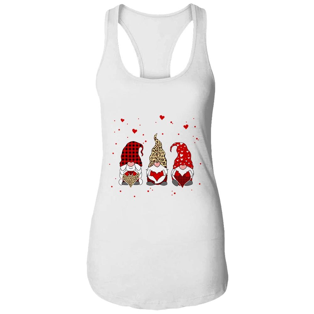 Valentine Gromes Hearts Leopard Plaid Gift For Girlfriend-T-Shirt & Tank Top-Women's Ideal Racerback Tank-White