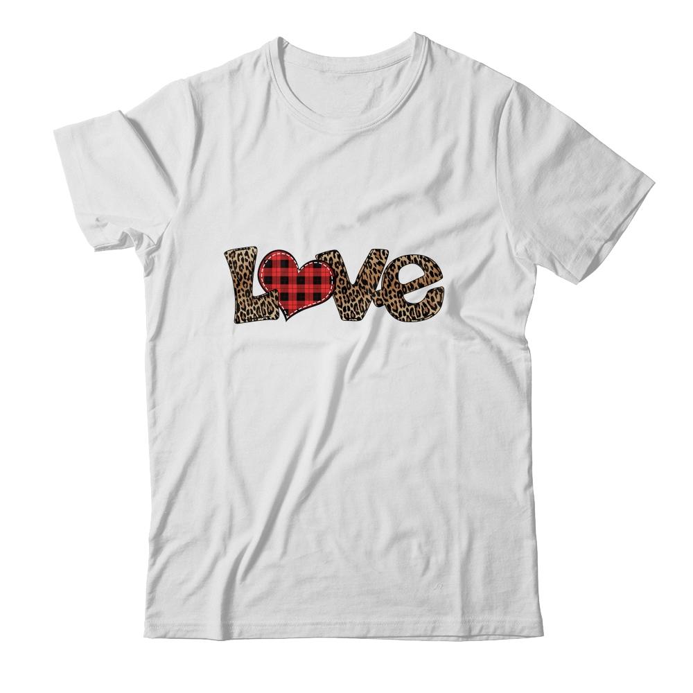 Valentine's Day Love Heart Graphic Buffalo Leopard Printed