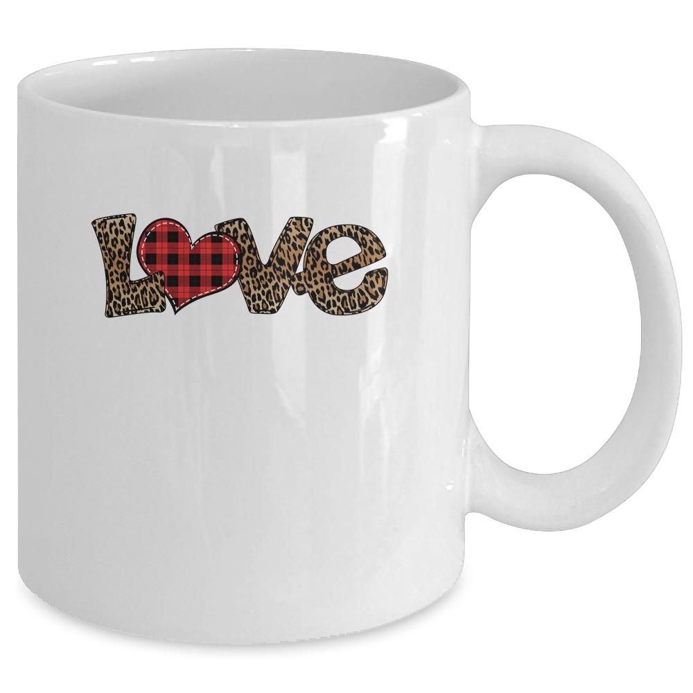 Valentine's Day Love Heart Graphic Buffalo Leopard Printed Mug-Coffee Mug-