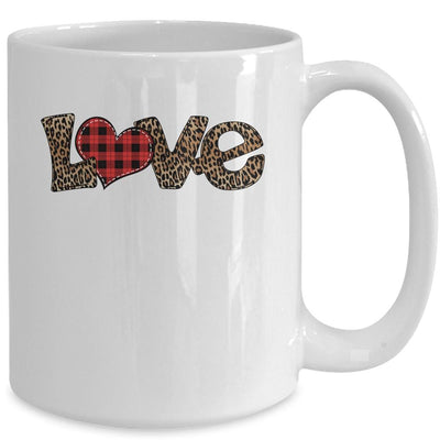 Valentine's Day Love Heart Graphic Buffalo Leopard Printed Mug-Coffee Mug-