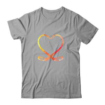 Valentines Day Heart Hockey Stick Gift-T-Shirt & Hoodie-Classic T-Shirt-Sport Grey
