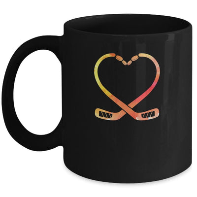 Valentines Day Heart Hockey Stick Gift Mug-Coffee Mug-Mug-Black