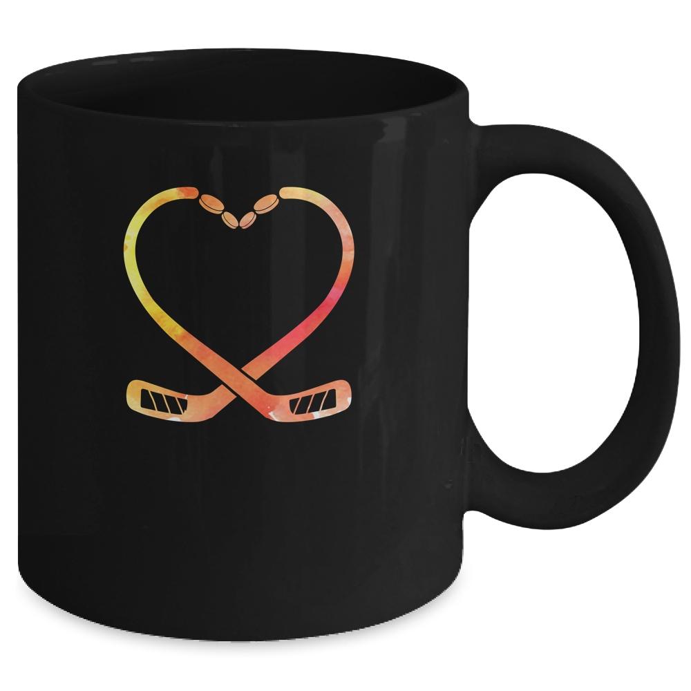 Valentines Day Heart Hockey Stick Gift Mug-Coffee Mug-