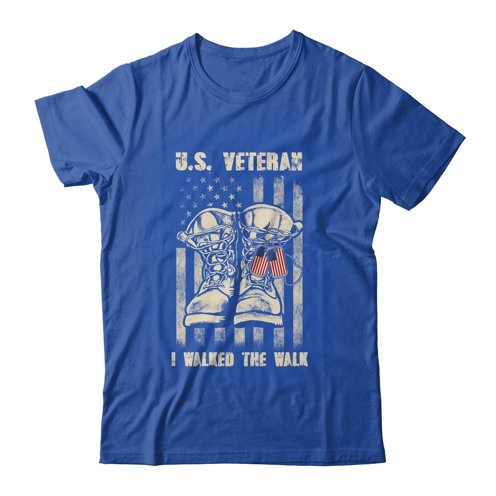 Veteran US Flag I Walked The Walk-T-Shirt & Hoodie-Classic T-Shirt-Royal