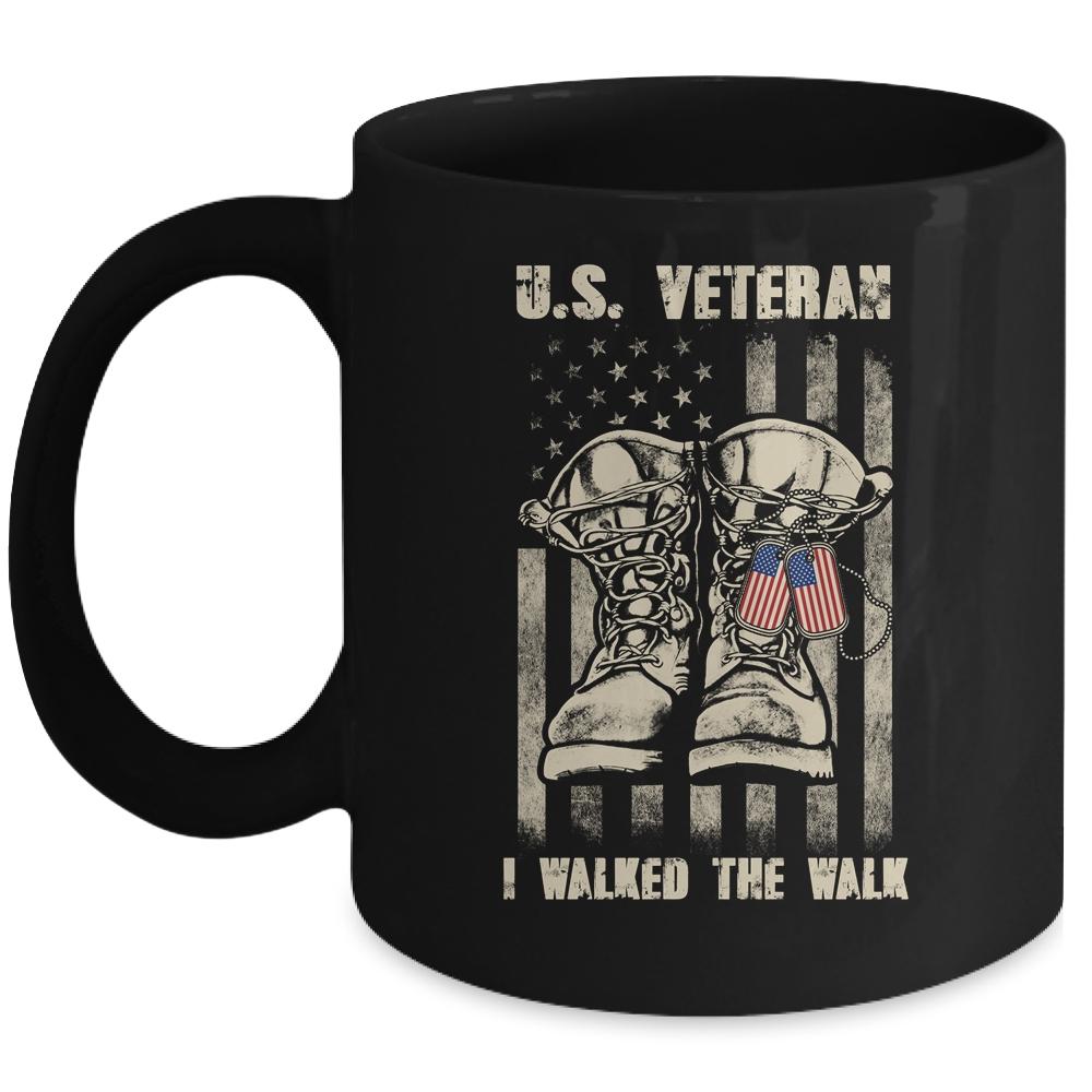 Veteran Of The United States Army Flag I Walked The Walk Mug-Coffee Mug-Mug-Black