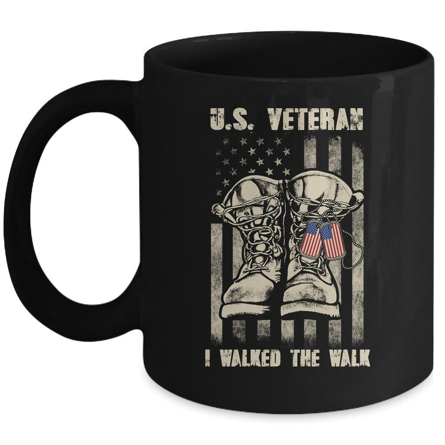 Veteran Of The United States Army Flag I Walked The Walk Mug-Coffee Mug-Mug-Black