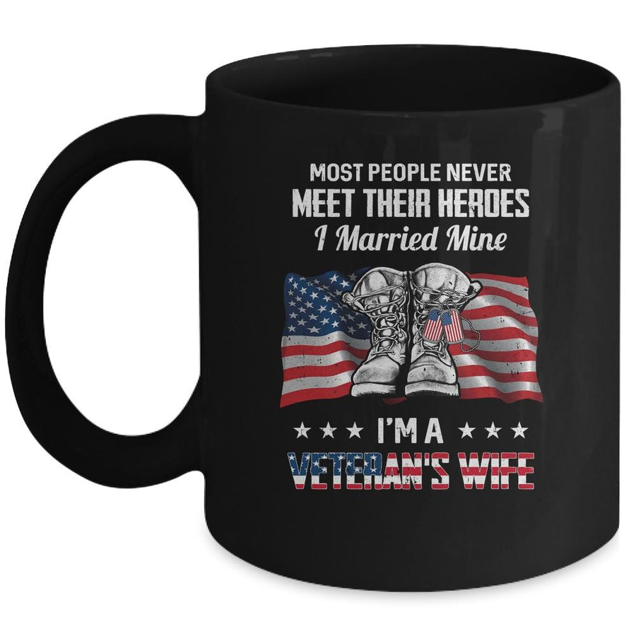 Veteran's Wife Hero Married Mine Mug-Coffee Mug-Mug-Black