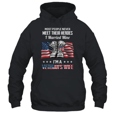 Veteran's Wife Hero Married Mine-T-Shirt & Hoodie-Pullover Hoodie-Black