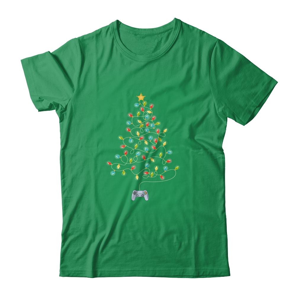 Video Game Christmas Tree Lights Xmas Gaming-T-Shirt & Sweatshirt-Classic T-Shirt-Irish Green