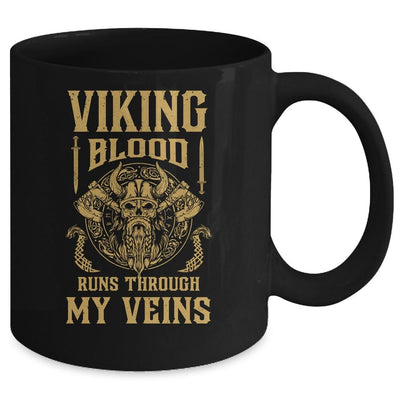 Viking Blood Runs Through My Veins Viking Ship Mug-Coffee Mug-