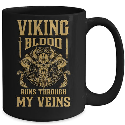 Viking Blood Runs Through My Veins Viking Ship Mug-Coffee Mug-