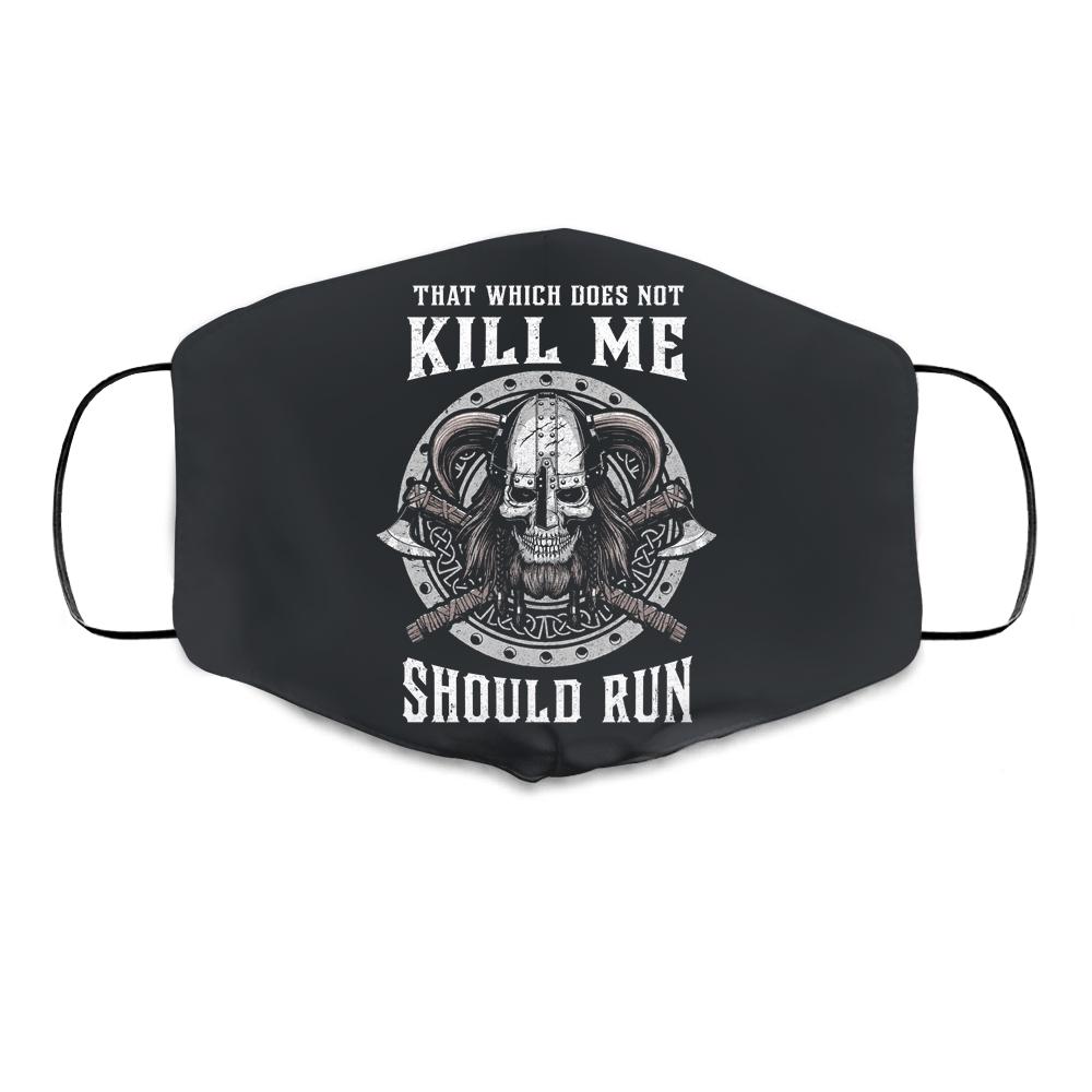 Viking Nordic That Which Does Not Kill Me Should Run Cloth Face Mask-Cloth Face Mask-Cloth Face Mask-Black