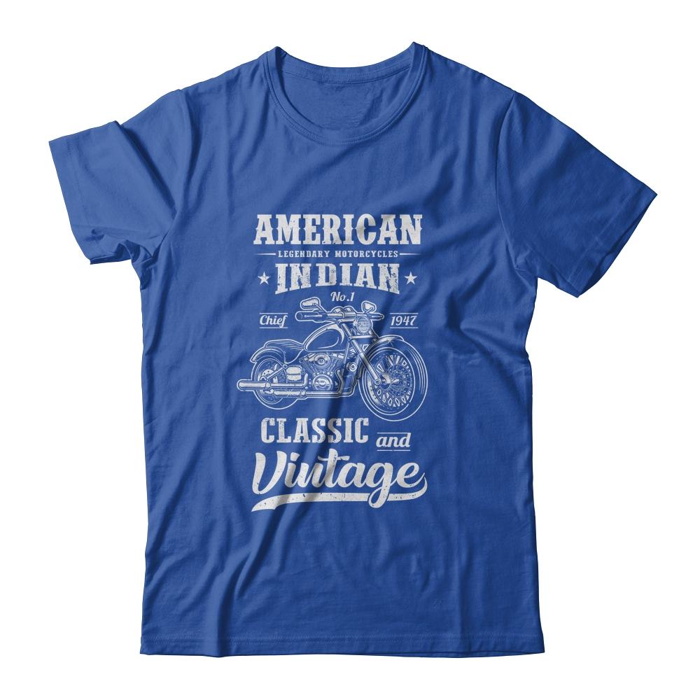 Vintage American Motorcycles Indian For Old Biker Gifts-T-Shirt & Hoodie-Classic T-Shirt-Royal