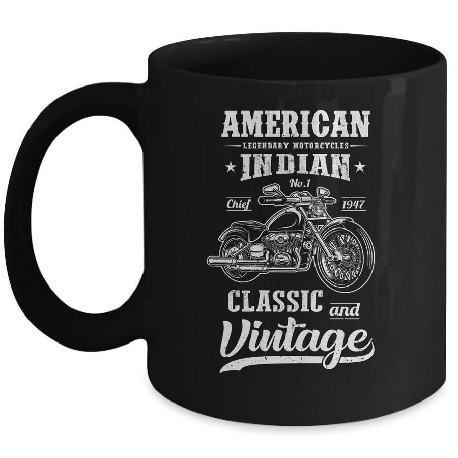 Vintage American Motorcycles Indian For Old Biker Gifts Mug-Coffee Mug-Mug-Black