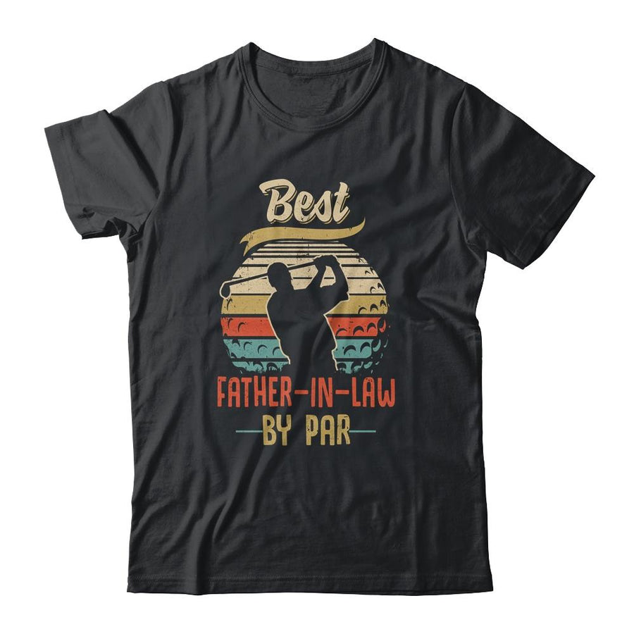 Vintage Best Father In Law By Par Fathers Day Funny Golf-T-Shirt & Hoodie-Classic T-Shirt-Black